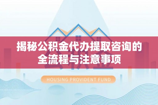 道县揭秘公积金代办提取咨询的全流程与注意事项
