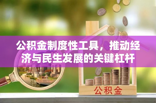 道县公积金制度性工具，推动经济与民生发展的关键杠杆