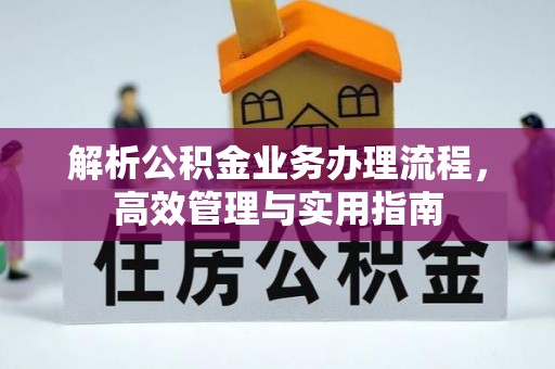 道县解析公积金业务办理流程，高效管理与实用指南