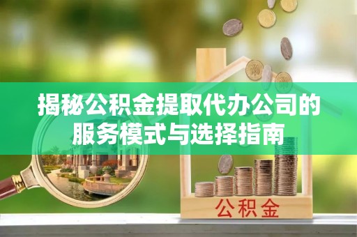 道县揭秘公积金提取代办公司的服务模式与选择指南