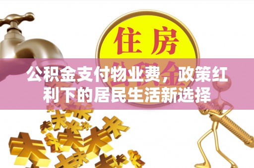 道县公积金支付物业费，政策红利下的居民生活新选择