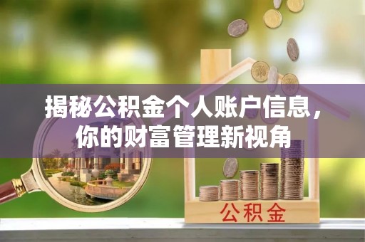 道县揭秘公积金个人账户信息，你的财富管理新视角